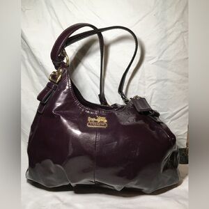COACH 21238 MADISON PATENT LEATHER MAGGIE BAG PURSE purple